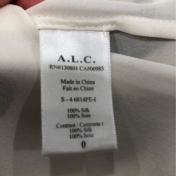 A.L.C. White with blue flowers silk sleeveless dress. Size 0. - Picture 12 of 12